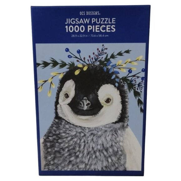 Petey Penguin #PZS08 1000 Piece Jigsaw Puzzle 100% Complete OCS Designs 2022 - Picture 3 of 10